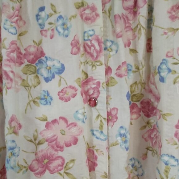 SimplyBasic Vintage 80s  Women Floral Quilted V-Neck‎ Nightgown Medium - Picture 4 of 13